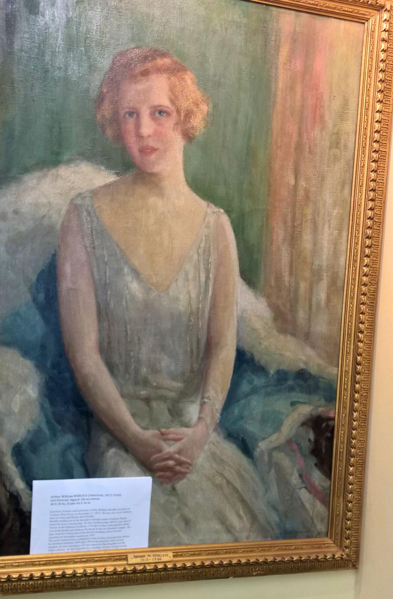 Arthur William Woelfle (American) Portrait of a Girl. Signed Oil on Canvas