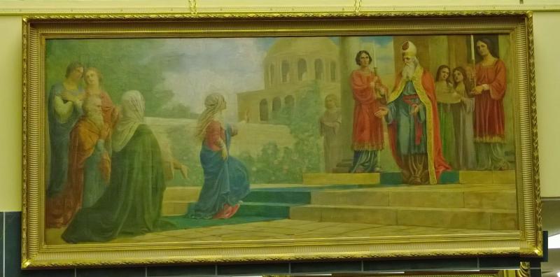 After Continental School, 19th C Religious Subject Oil on Canvas. 43 " H x 89"