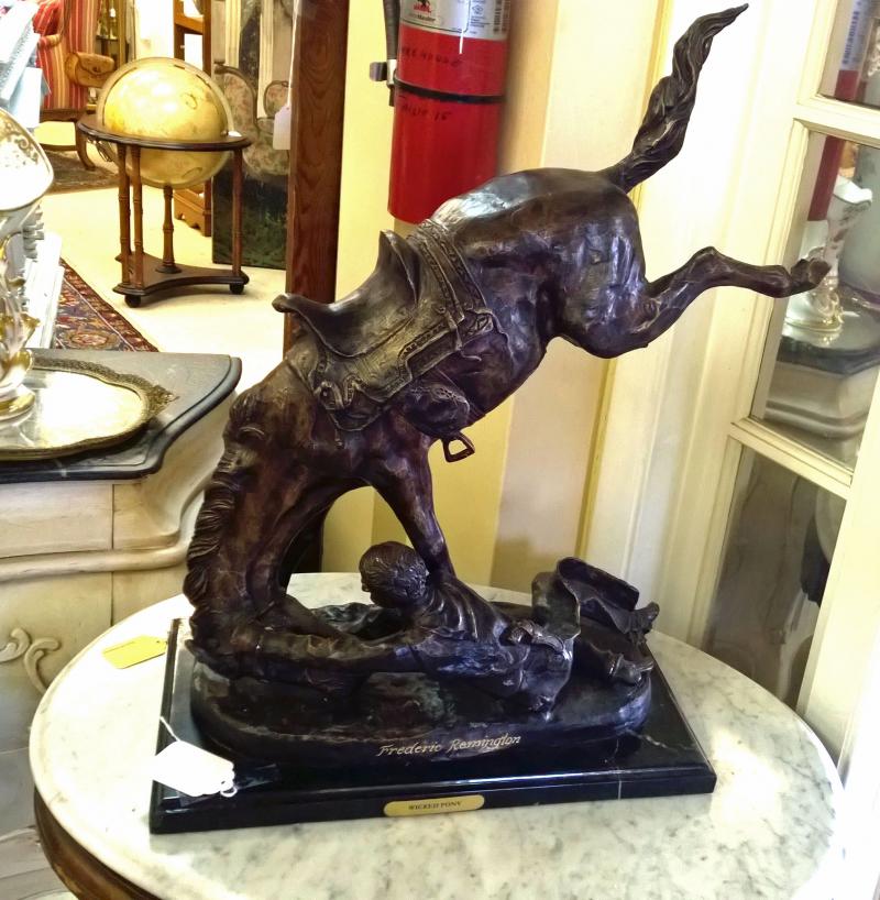 Frederic Remington Bronze of Bucking Horse and Rider