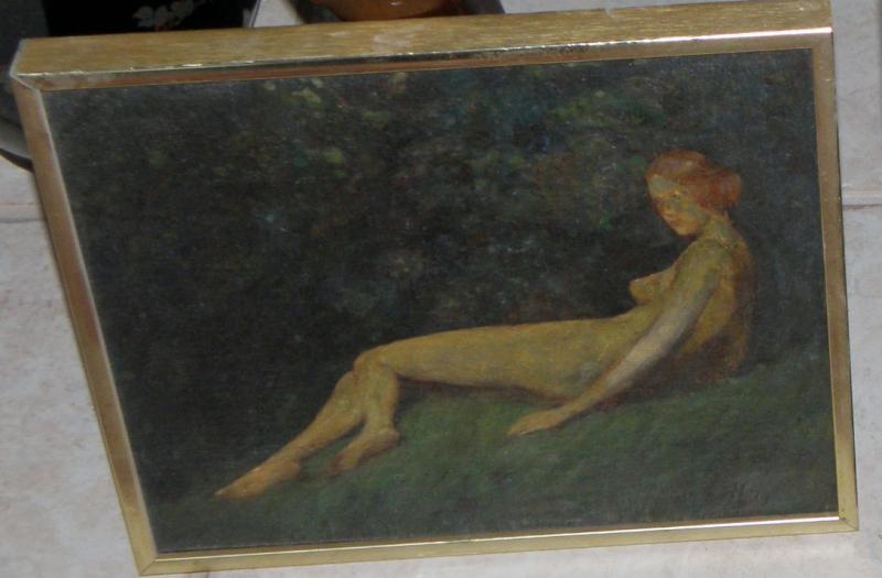 Oil on Canvas Laid to Artist Board by Listed American Artist Warren Davis, of Nu