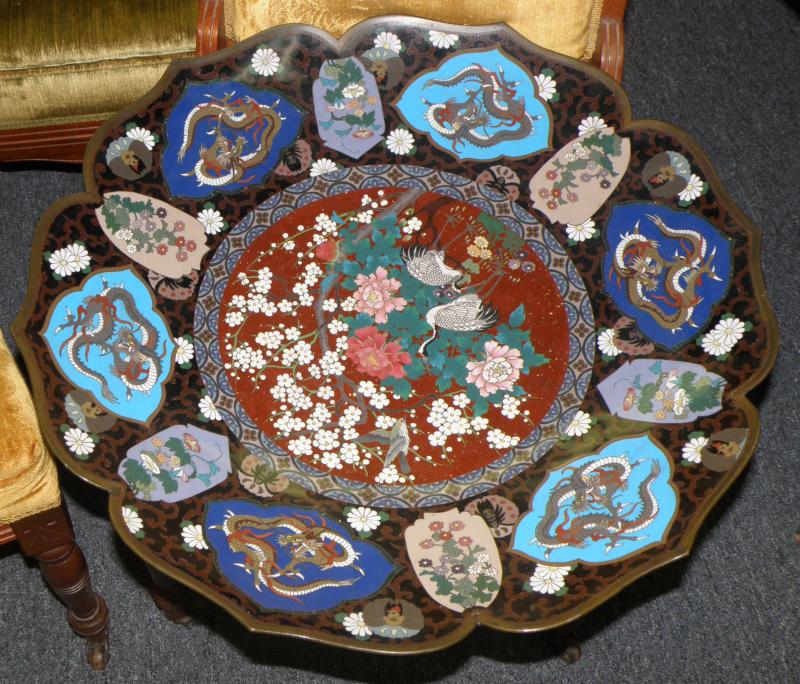 One cloisonne charger close up