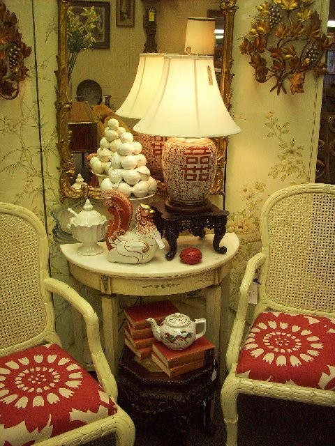 Pair Cane backed chairs Vignette