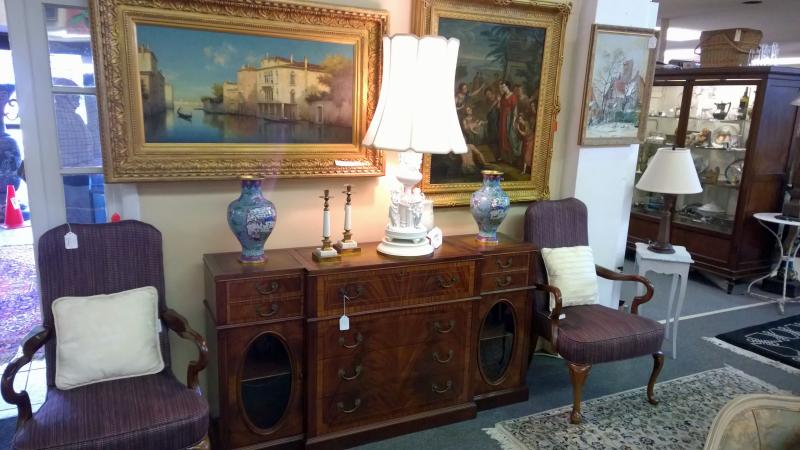 Pair uphlostered side chairs done in mauve