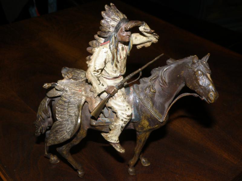 Plains Indian Bronze by Franz Bergman 