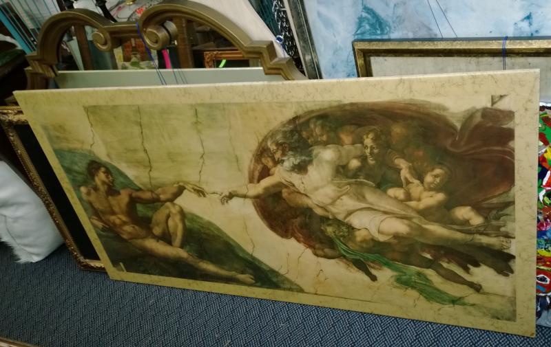 Sistine Chapel Ceiling, Creation of Adam by Michelangelo Repro